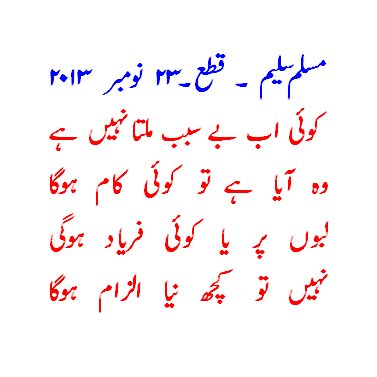 muslim saleem qata november 23, 2013 Urdu